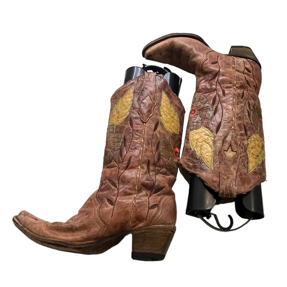 Corral Women's Daisy Overlay Cowgirl Boot Snip Toe - size US 9.5 - Picture 13 of 14